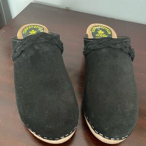 Black Suede Clogs for Women